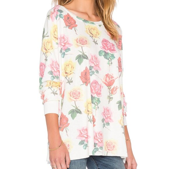 Wildfox Couture Bright Roses Sweatshirt  Color: Multicolored Size XS - Picture 2 of 3